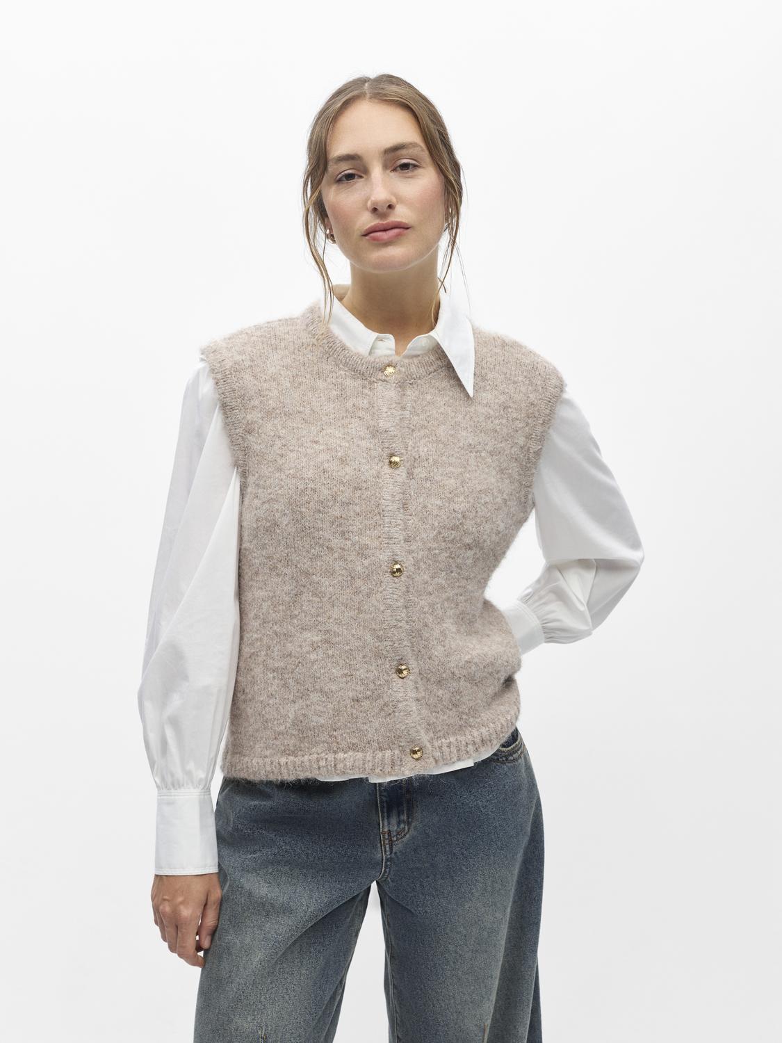 Objsaggia Re Knit Vest Cardigan