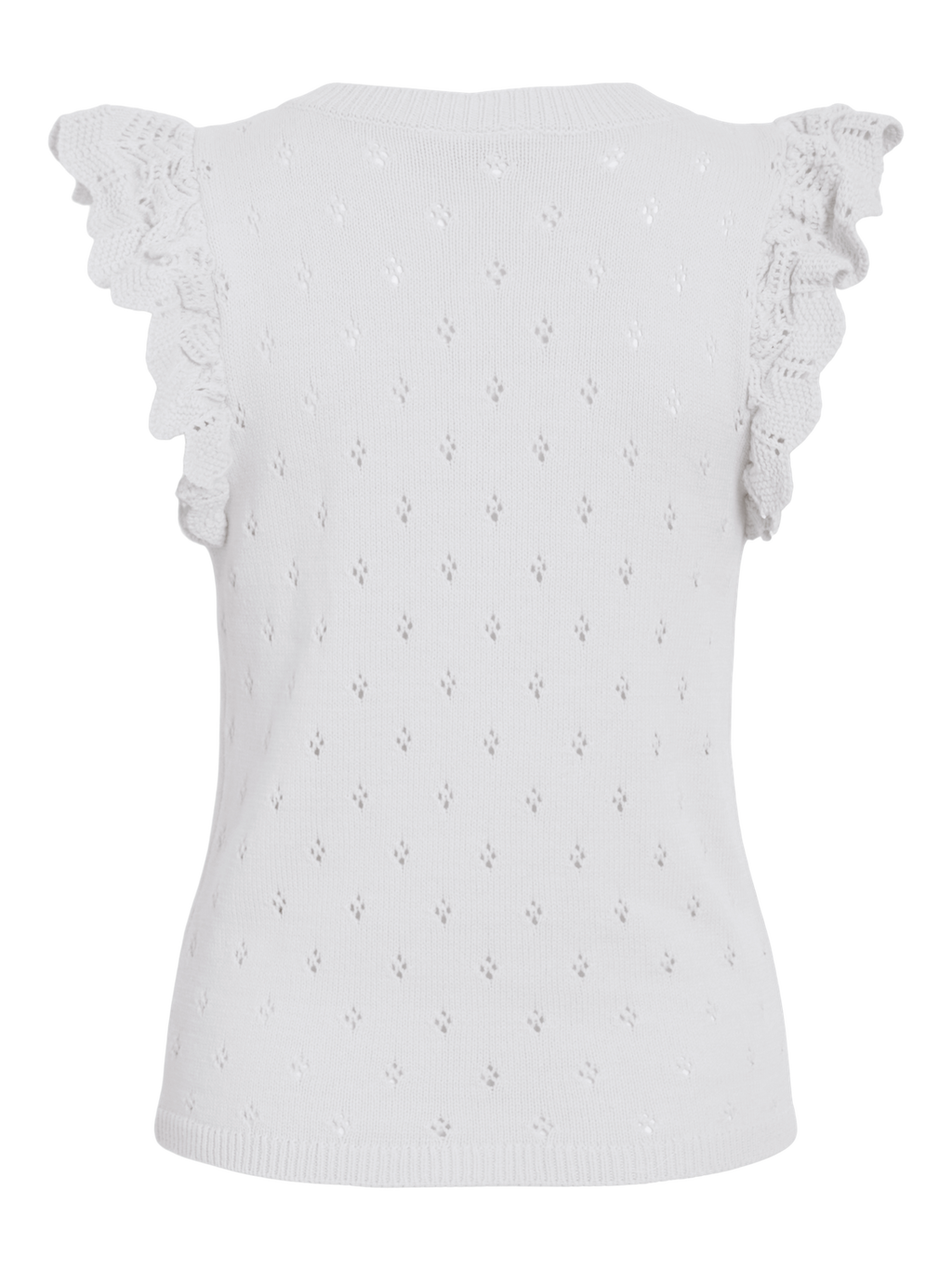 VIMARLEA V-NECK FLOUNCE KNIT HVID