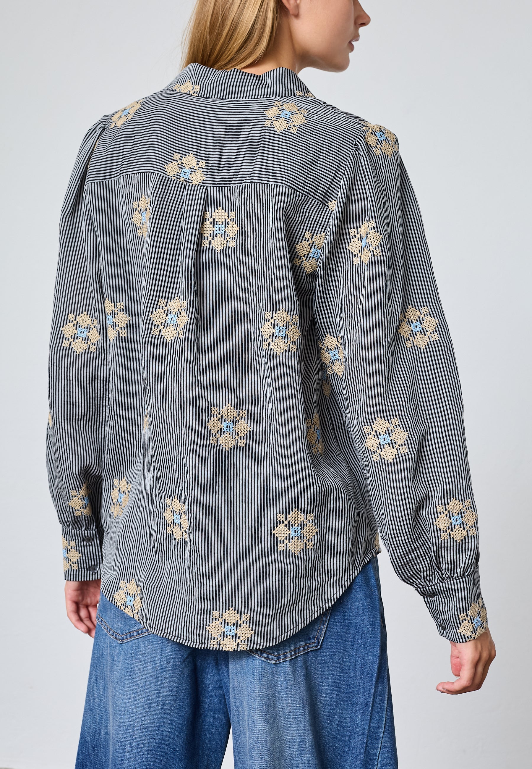 LOVE919-19 skjorte blå strib