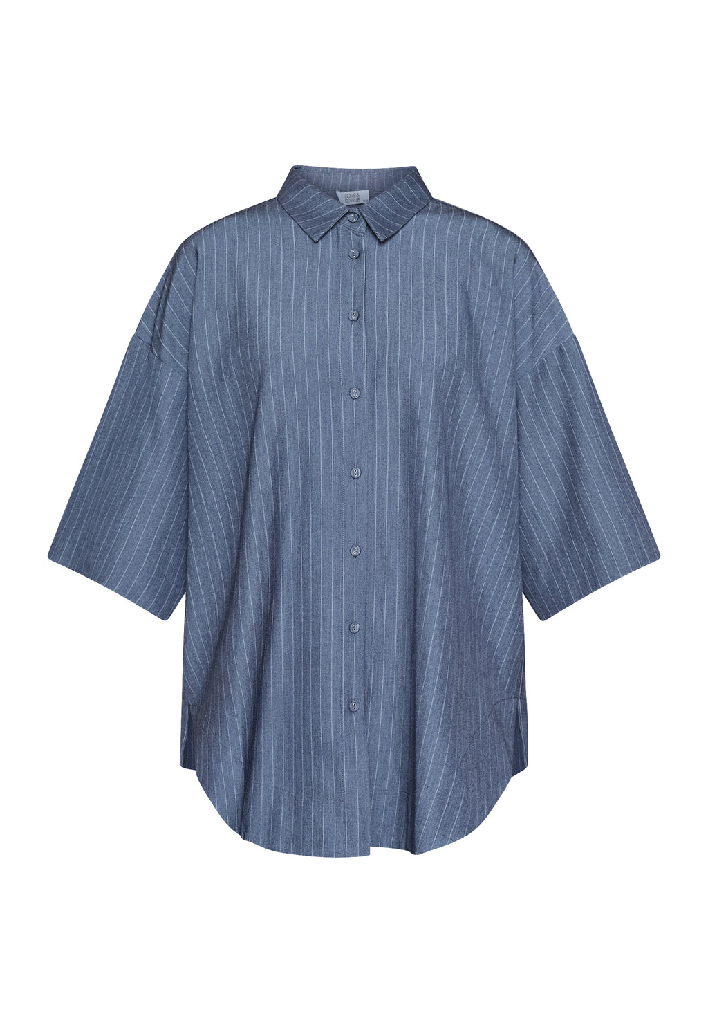 LOVE971-13 PIN STRIBE BLUSE