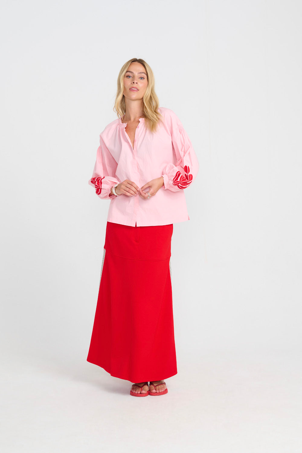 JULLE SHIRT PINK RED SKJORTE