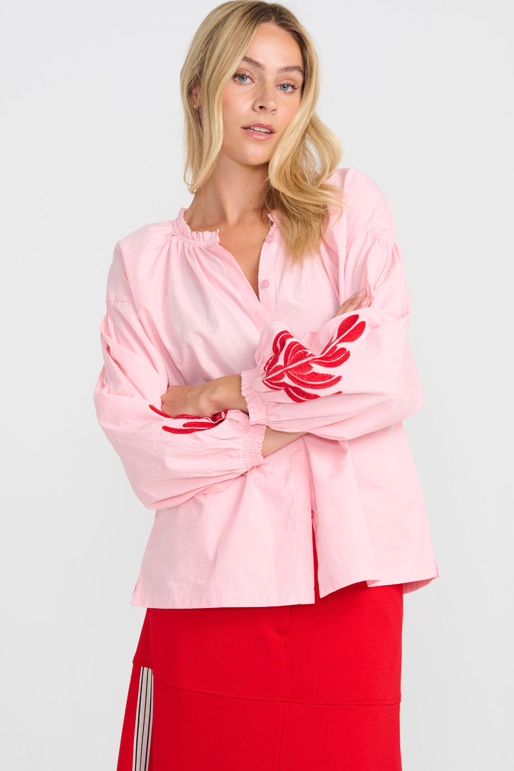 JULLE SHIRT PINK RED SKJORTE