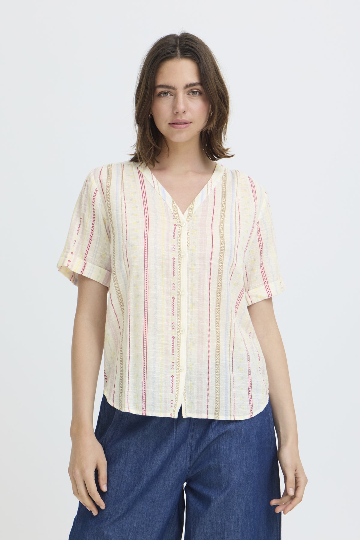 FRBOBBI SHIRT STRIPE BLUSE