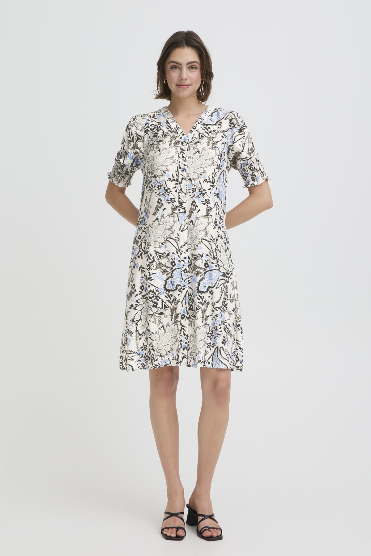 FRARIANA Kjole FEMI BOUQUET GRAY MORN