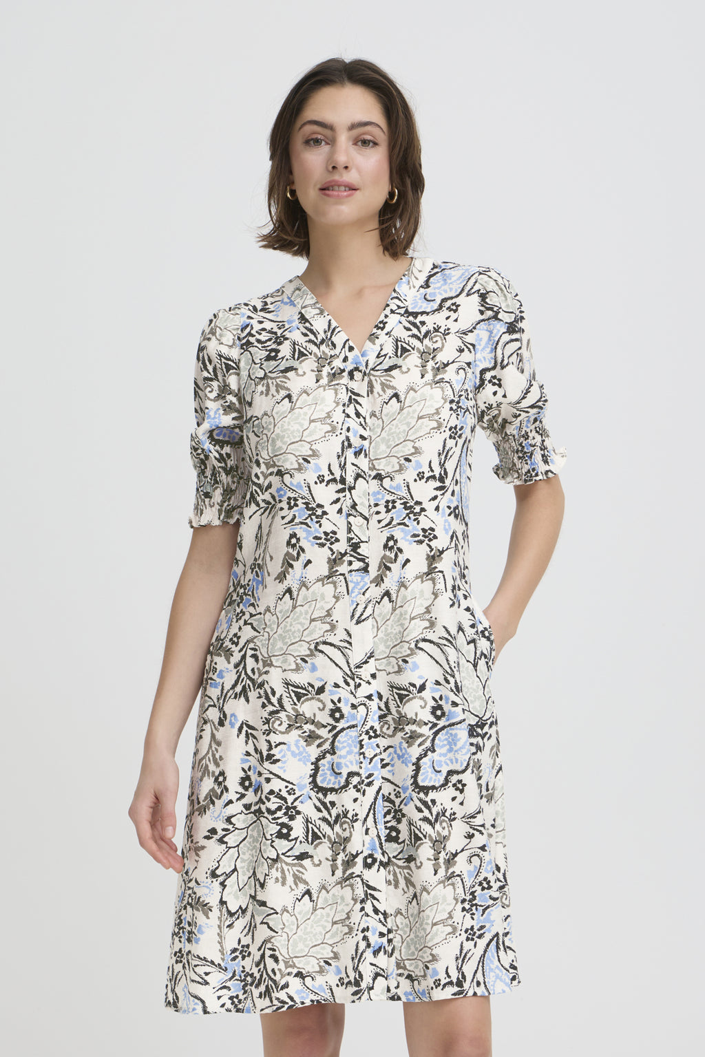 FRARIANA Kjole FEMI BOUQUET GRAY MORN