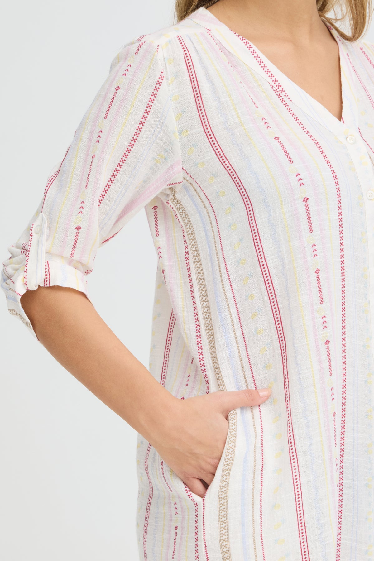 FRBOBBI DRESS CREAM RED/YELLOW