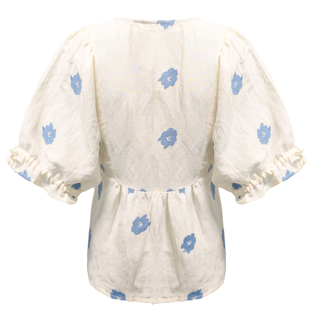 SEA BLOUSE BLUE FLOWER
