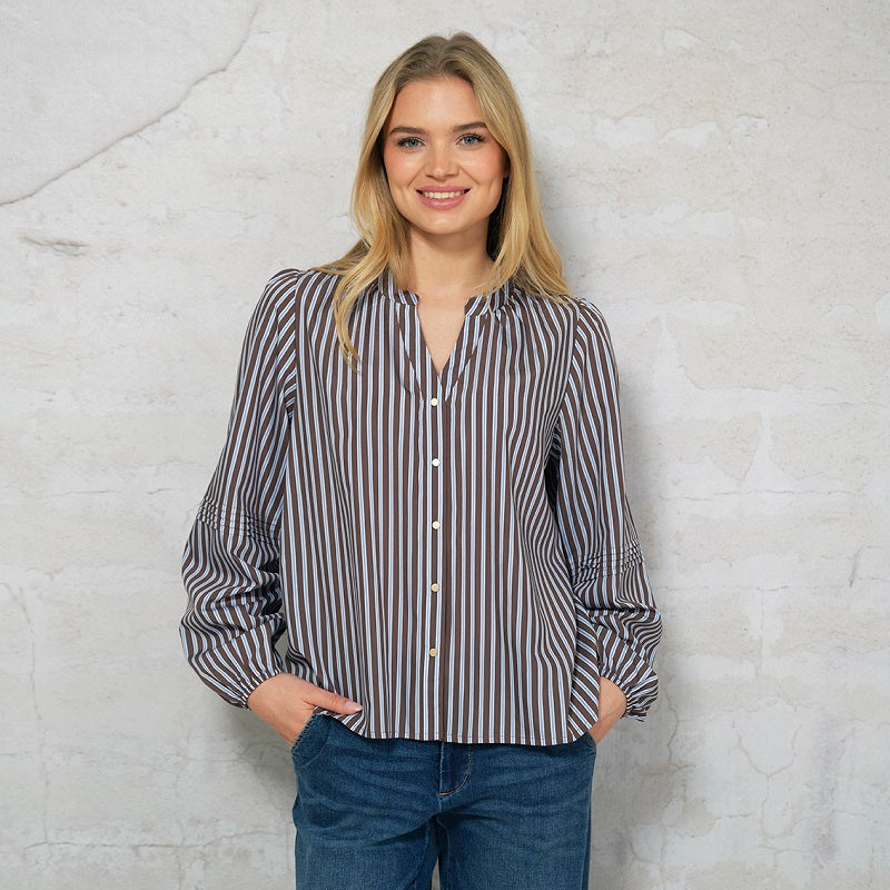 HARRIET BLOUSE BLUE BROWN 2864