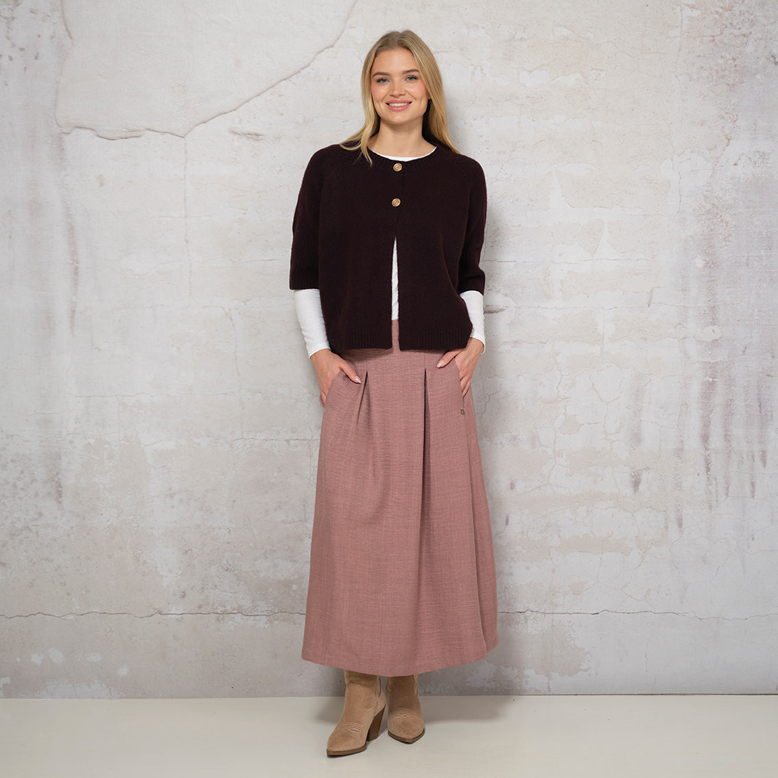 PAULINE SKIRT VINTAGE ROSE