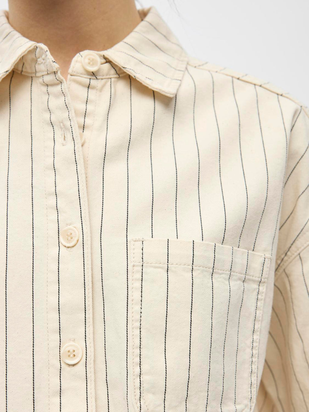 OBJCALLY 2/4 LO DENIM SHIRT BIRCH