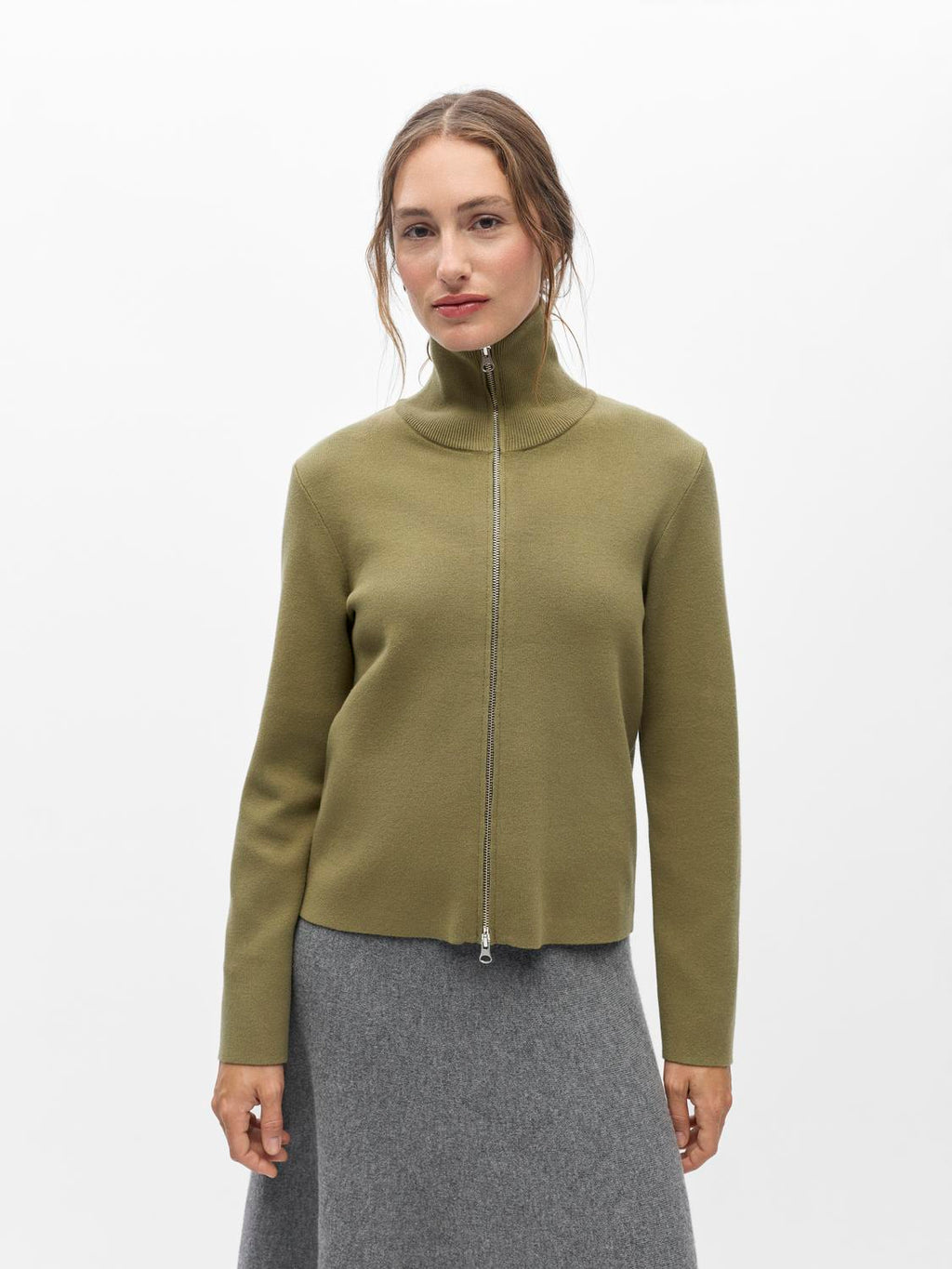 Objreynard L/S Re Zip Cardigan