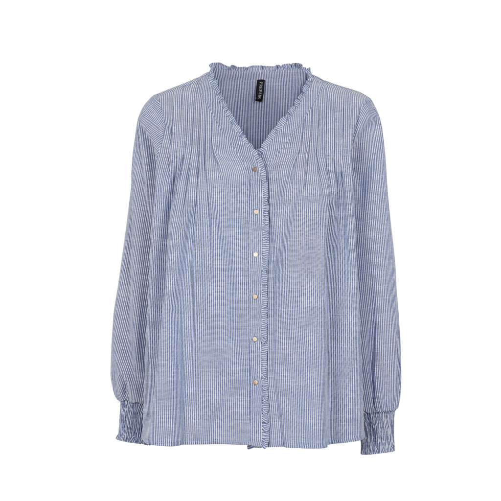 macy bluse blå stribe