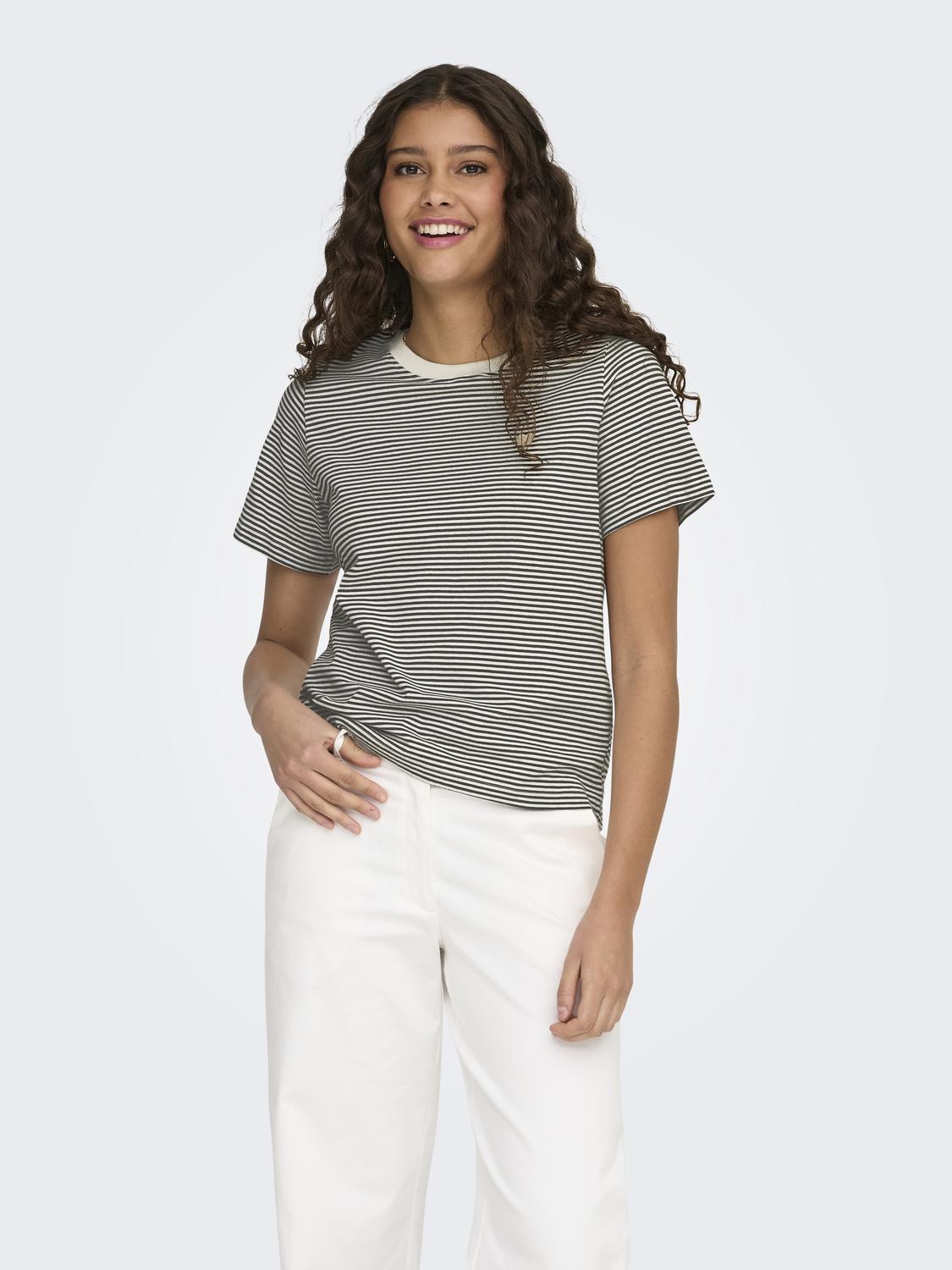 JDYPISA TEE STRIPE RHUBARB TOP