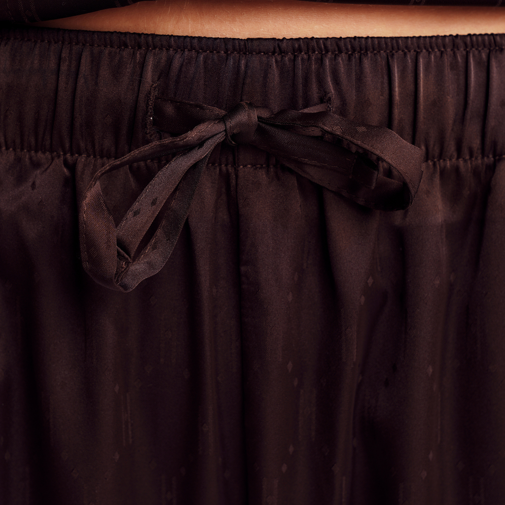 Logo Satin Pyjamas - Brown