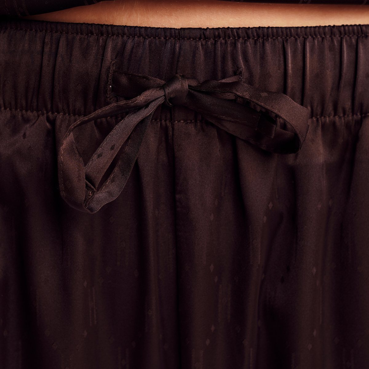 Logo Satin Pyjamas - Brown