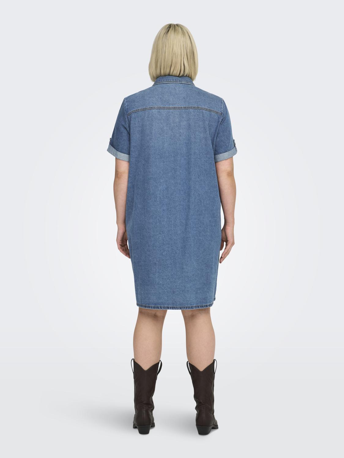 CARLISA DENIM DRESS PLUS KJOLE