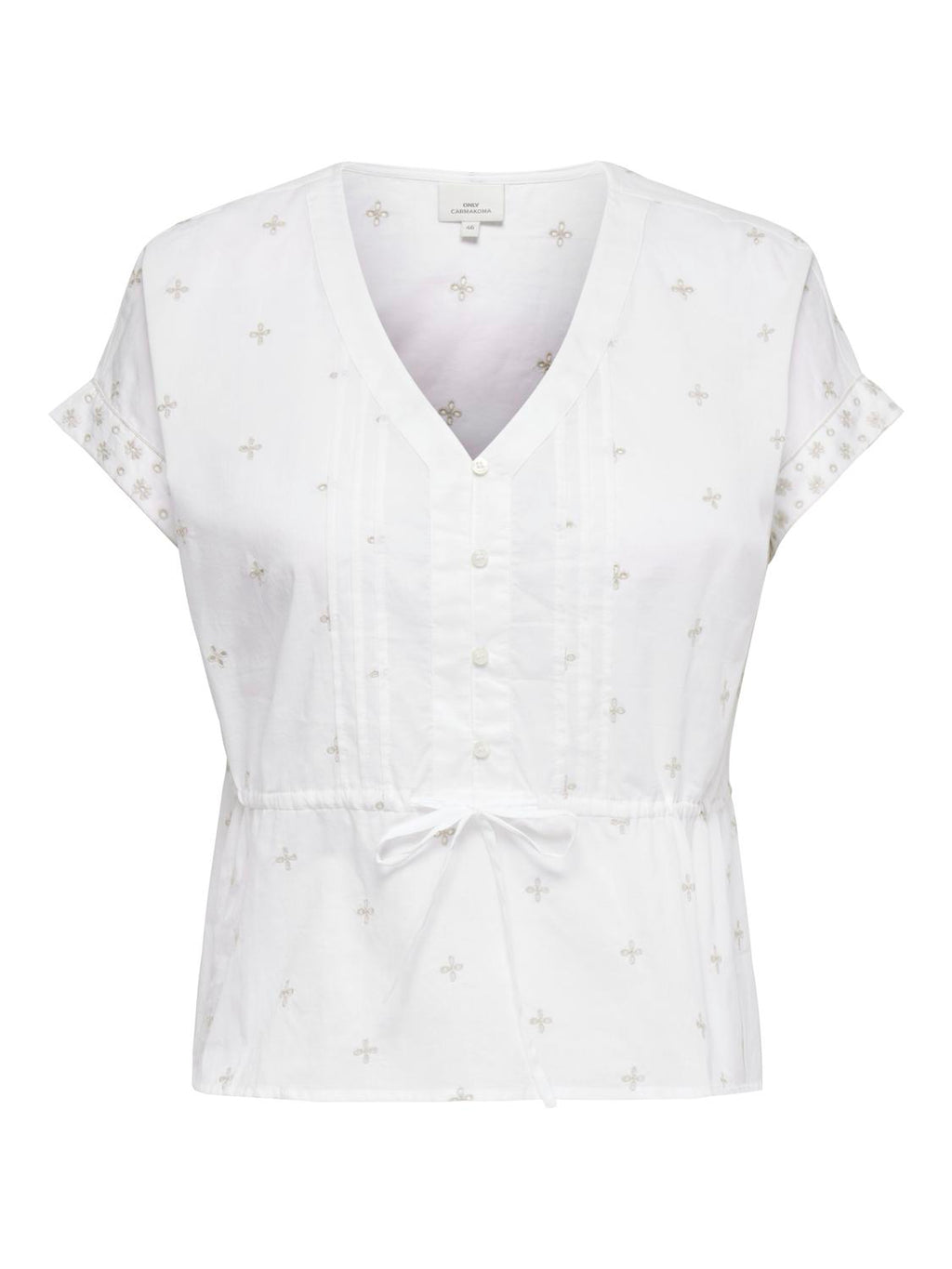 Carkuna S/S Emb String Top Wvn