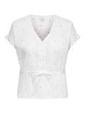 Carkuna S/S Emb String Top Wvn