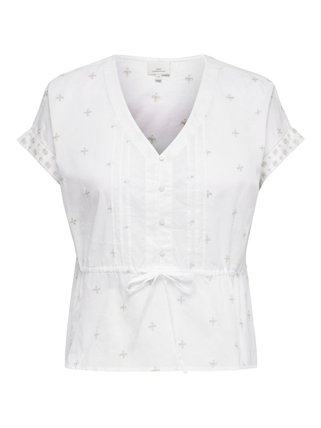 Carkuna S/S Emb String Top Wvn