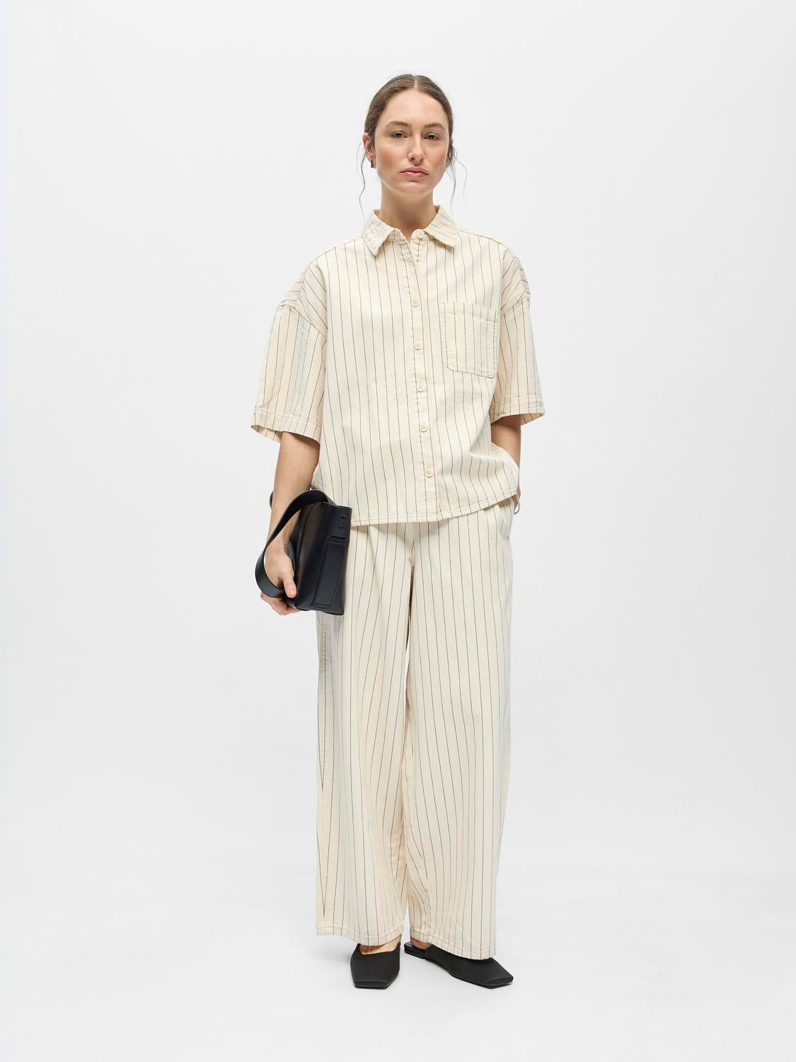 OBJCALLY 2/4 LO DENIM SHIRT BIRCH
