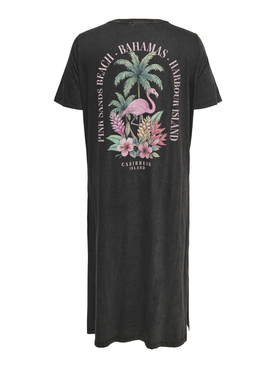 Carmika Foldup S/S Black Slit Dress