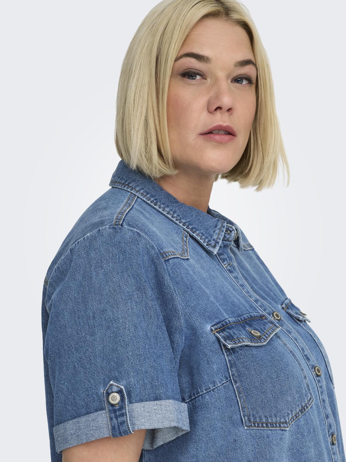 CARLISA DENIM DRESS PLUS KJOLE