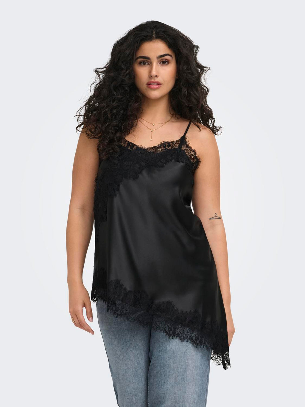 Carindona Strap Satin Lace Top