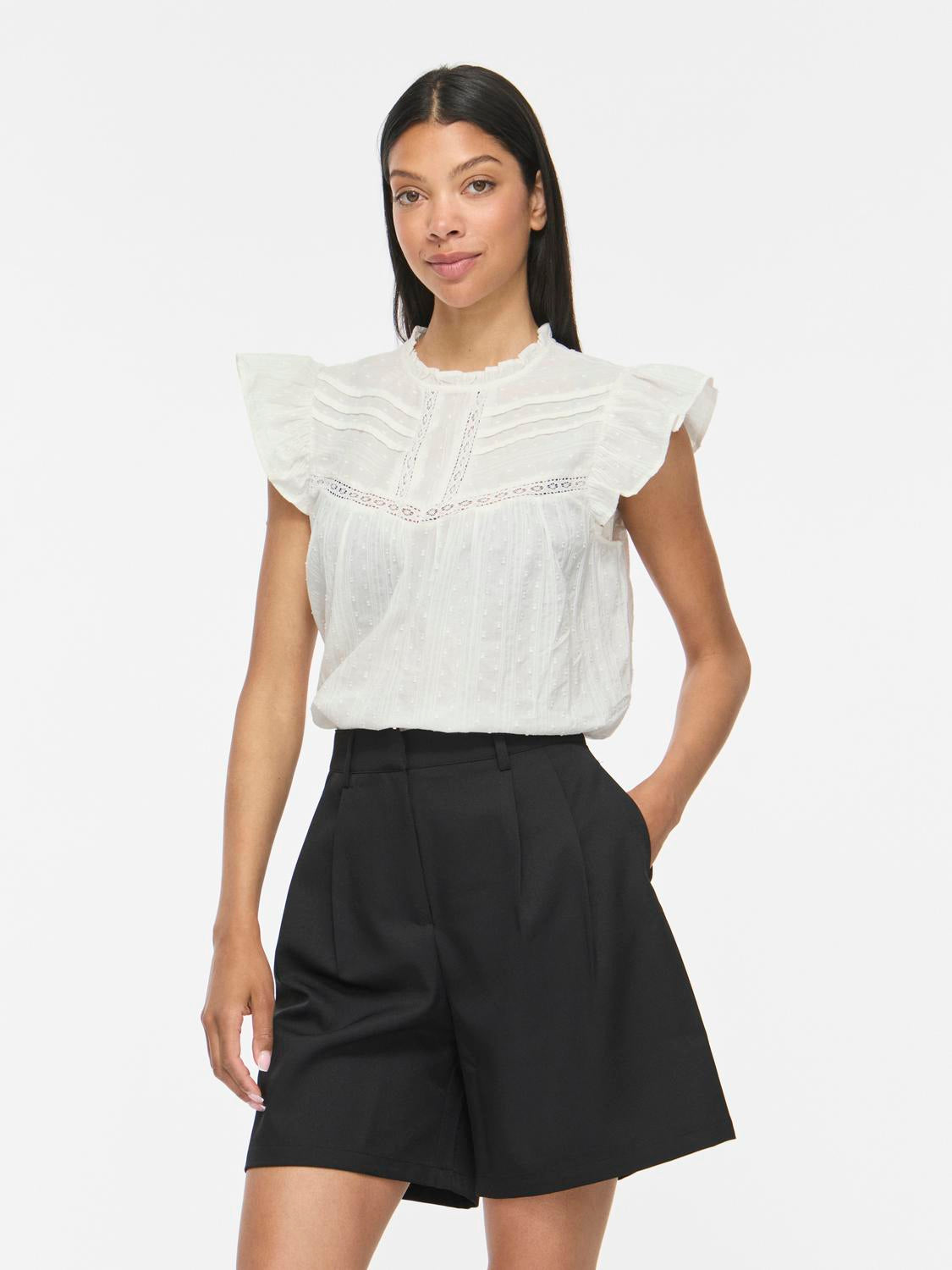 VIYVA TOP SMOKE GREEN BLUSE
