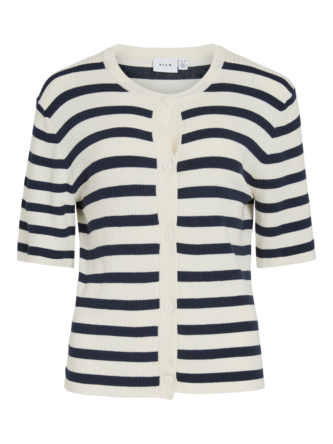 VIZICHA 2/4  BUTTON STRIPE KNIT CARDIGAN