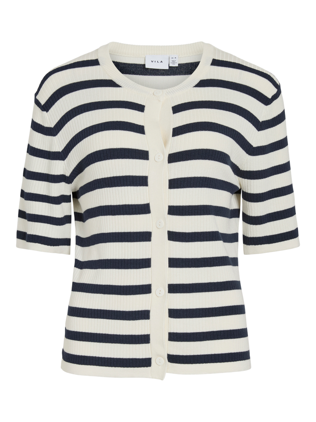 VIZICHA 2/4  BUTTON STRIPE KNIT CARDIGAN