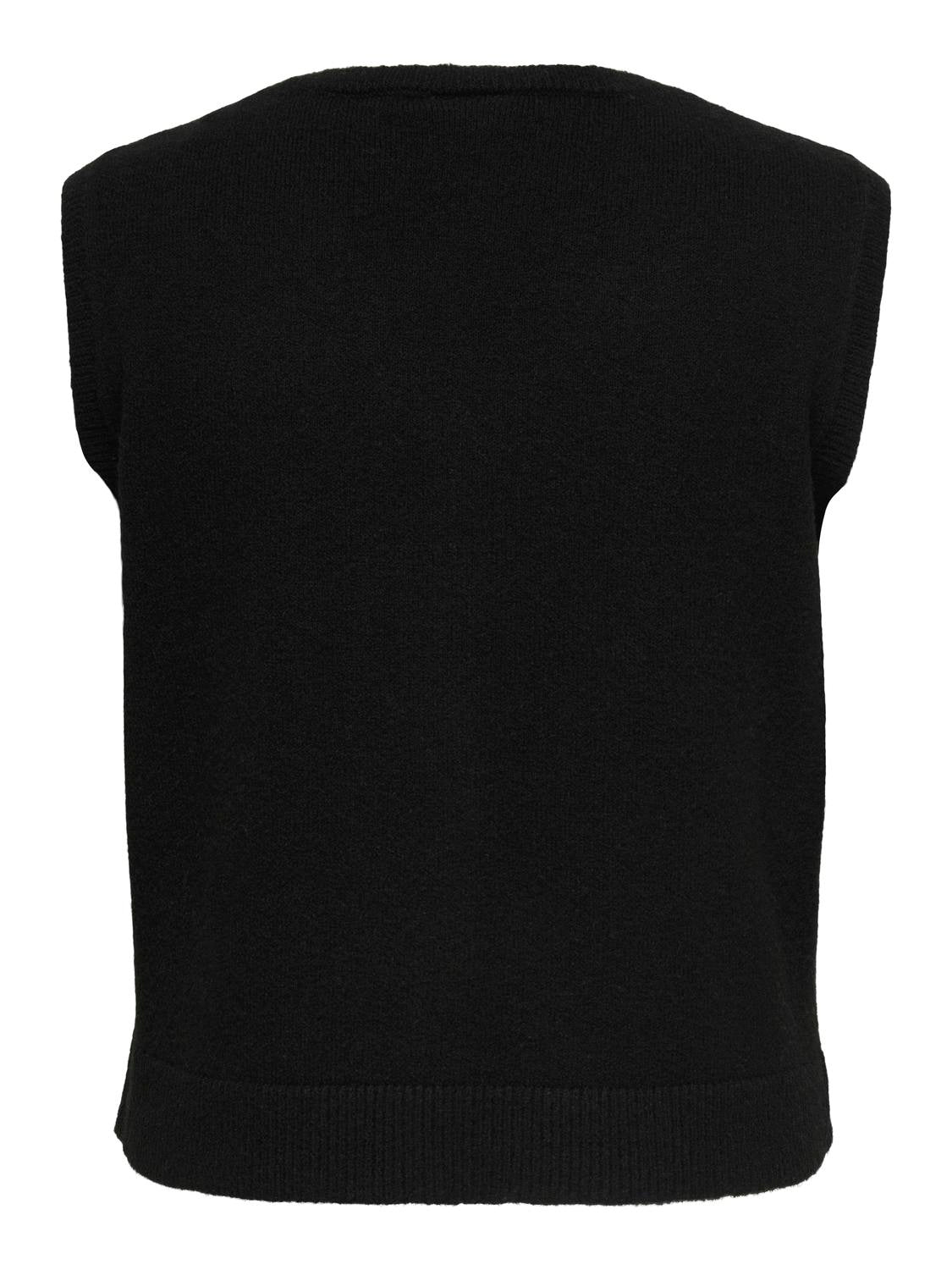 Carally S/L V-Neck Vest Knt