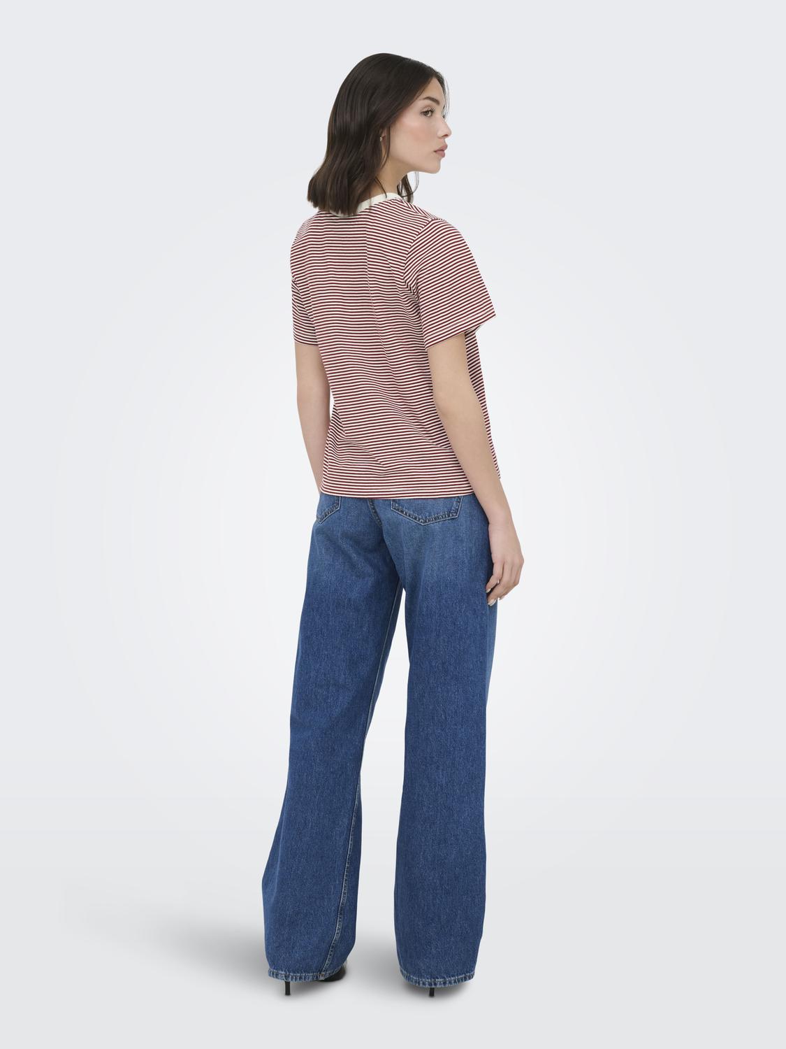 JDYPISA TEE STRIPE RHUBARB TOP