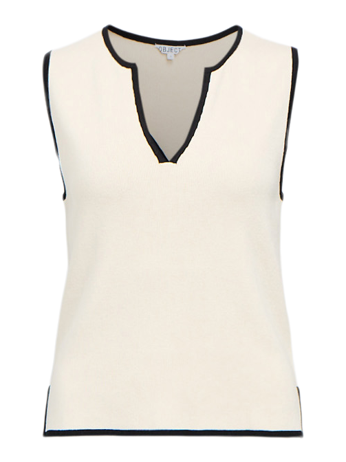 Objviva S/L Re V-Neck Knit Top