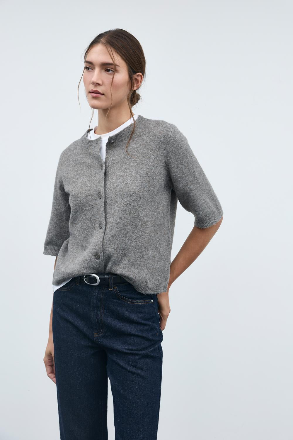 Viliga 2/4 O-Neck Knit Cardigan