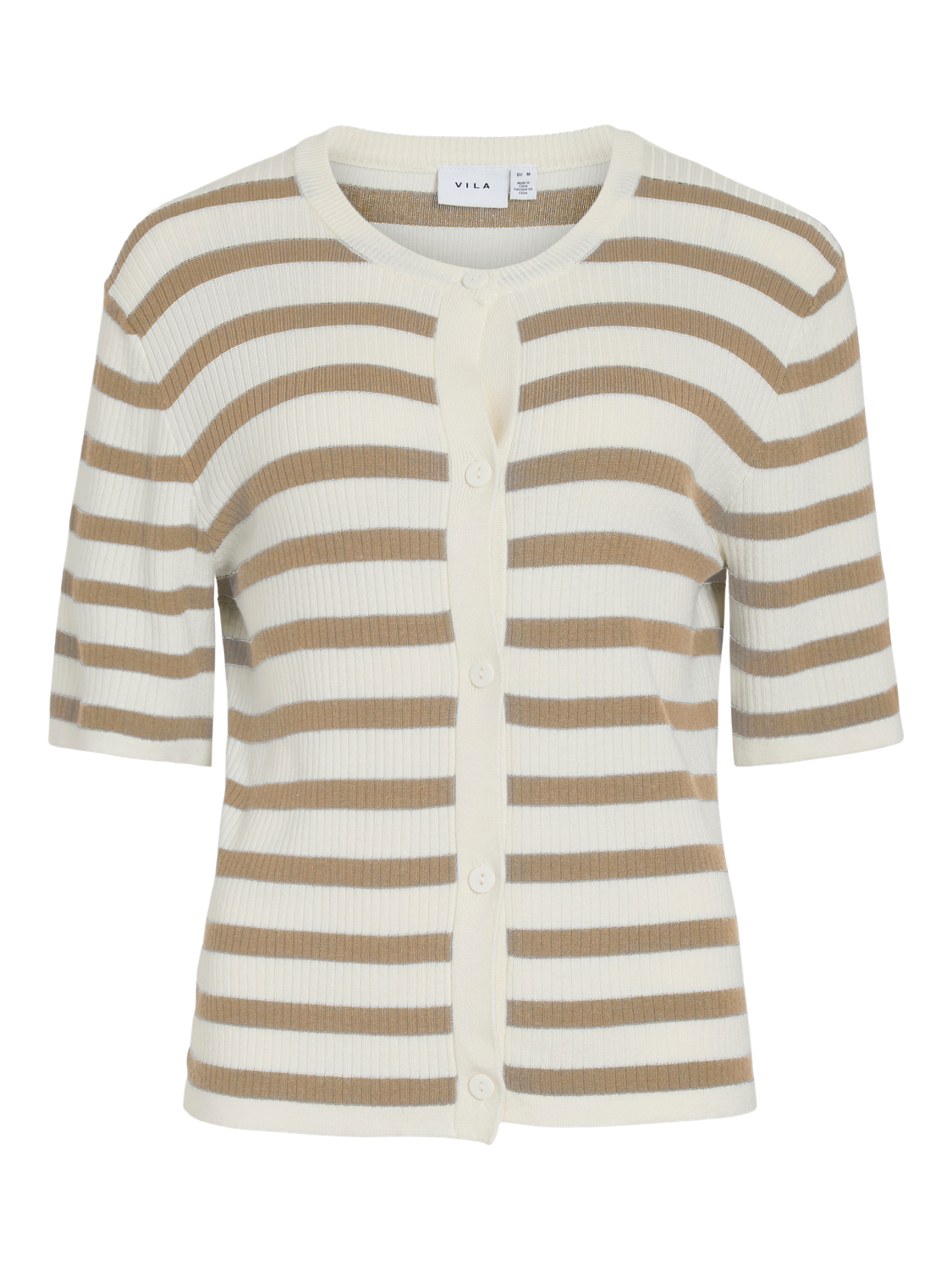 VIZICHA 2/4  BUTTON STRIPE KNIT CARDIGAN