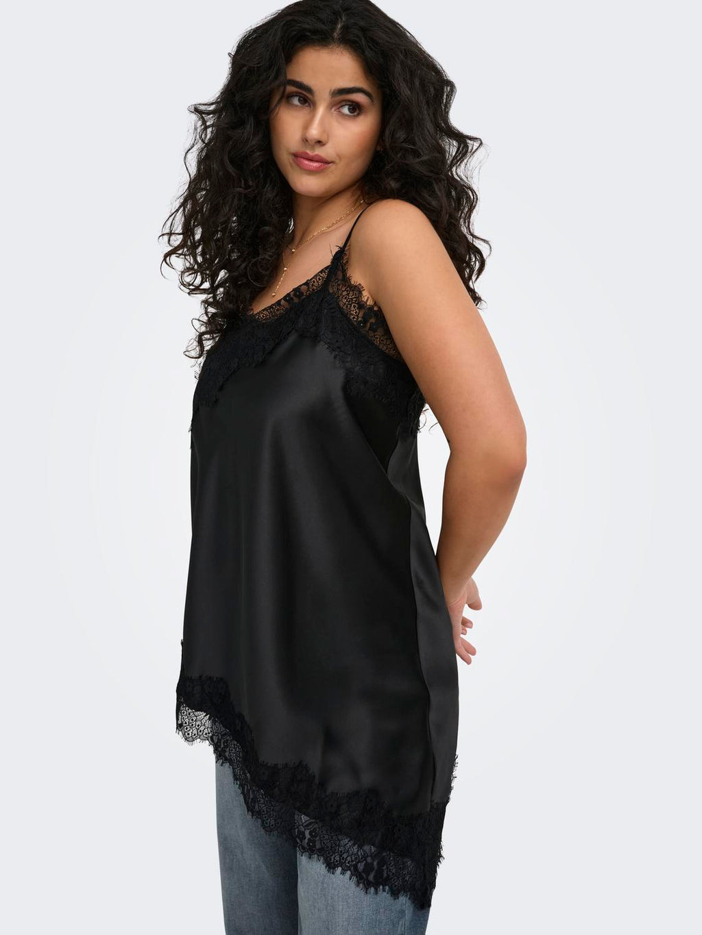 Carindona Strap Satin Lace Top