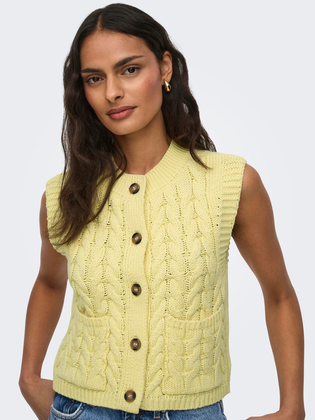 JDYANNALISE CABEL VEST LYS GUL