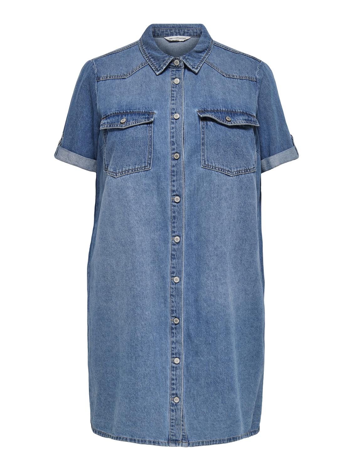 CARLISA DENIM DRESS PLUS KJOLE