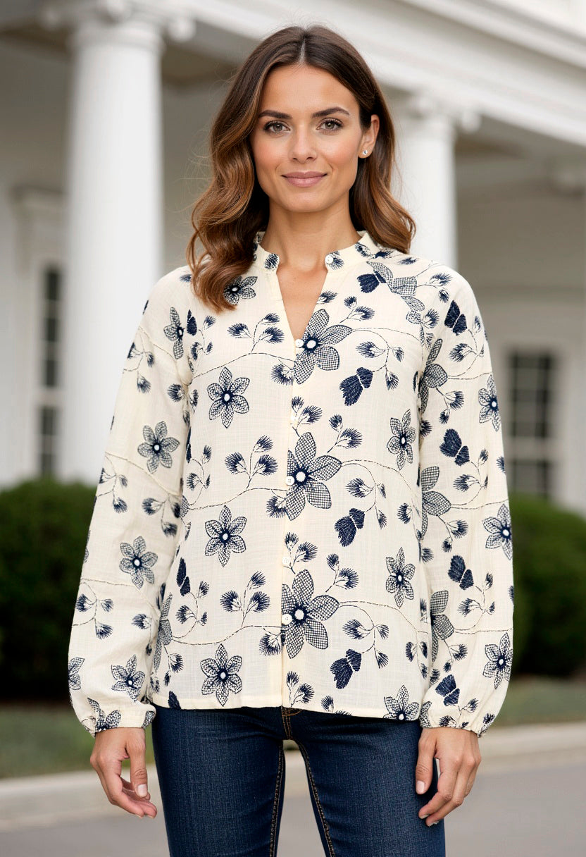 FLORA SHIRT CREME BLUSE