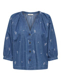 JDYKAI 3/4 SHIRT LIGHT BLUE DENIM