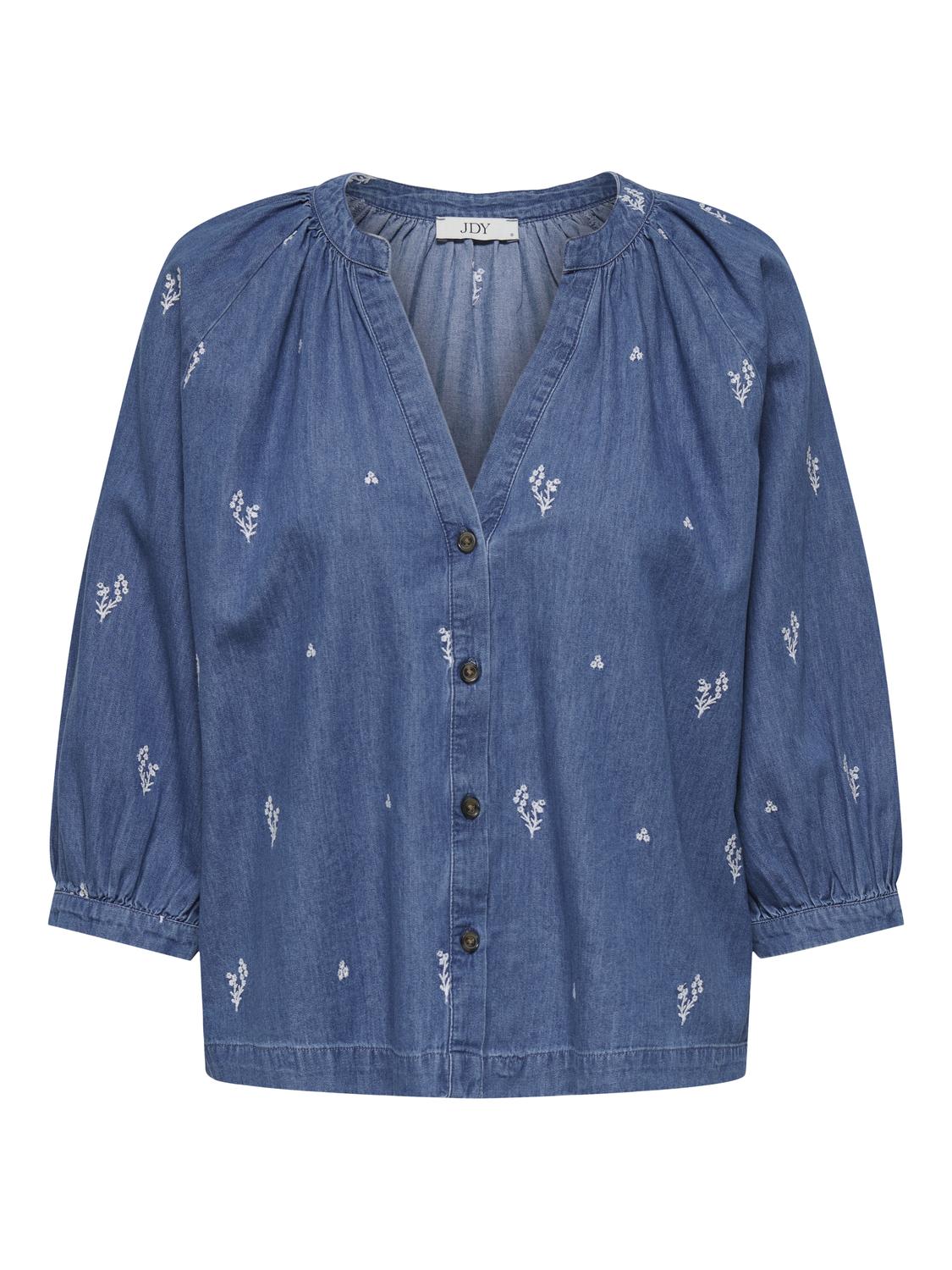 JDYKAI 3/4 SHIRT LIGHT BLUE DENIM
