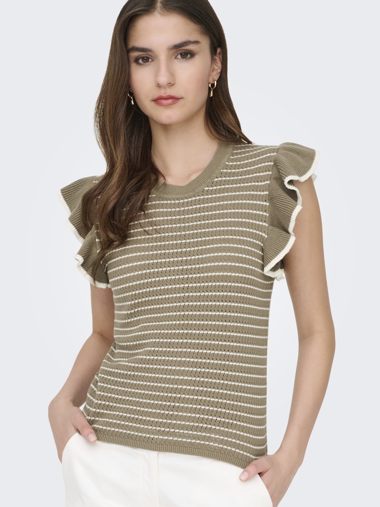 JDYCARICE FRILL PULLOVER KNIT SEPIA TINT