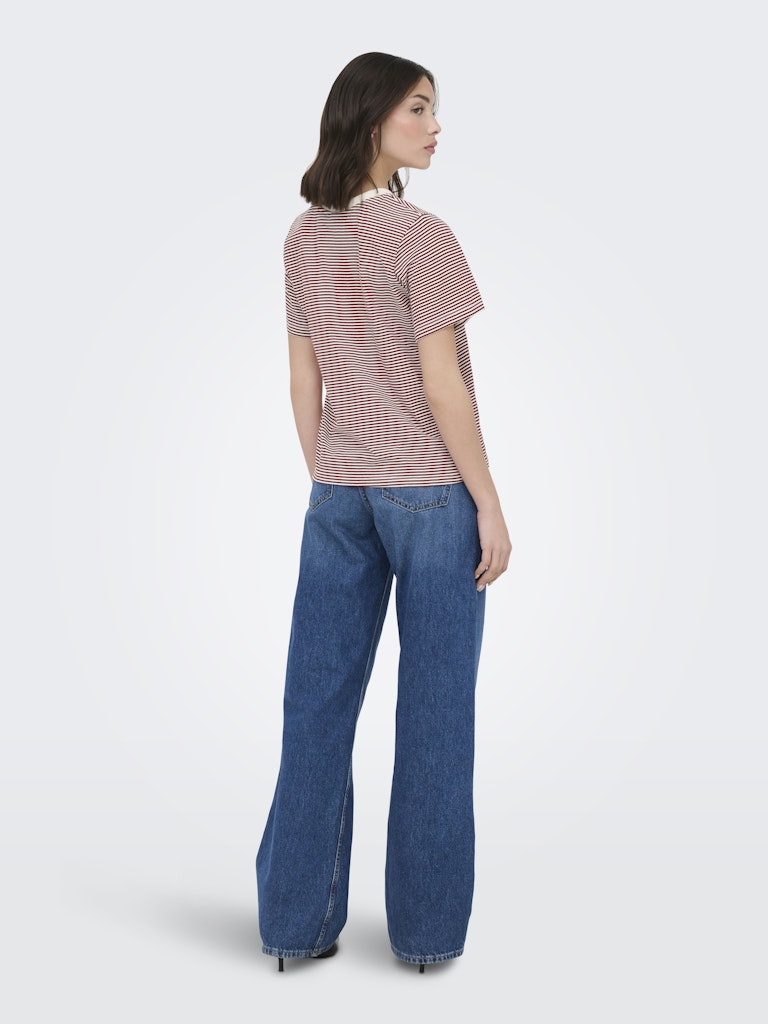 JDYPISA TEE STRIPE RHUBARB TOP