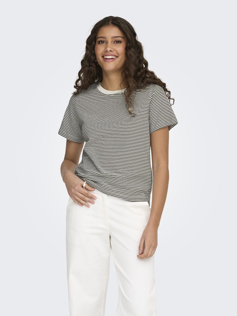 JDYPISA TEE STRIPE BROWN TOPPE