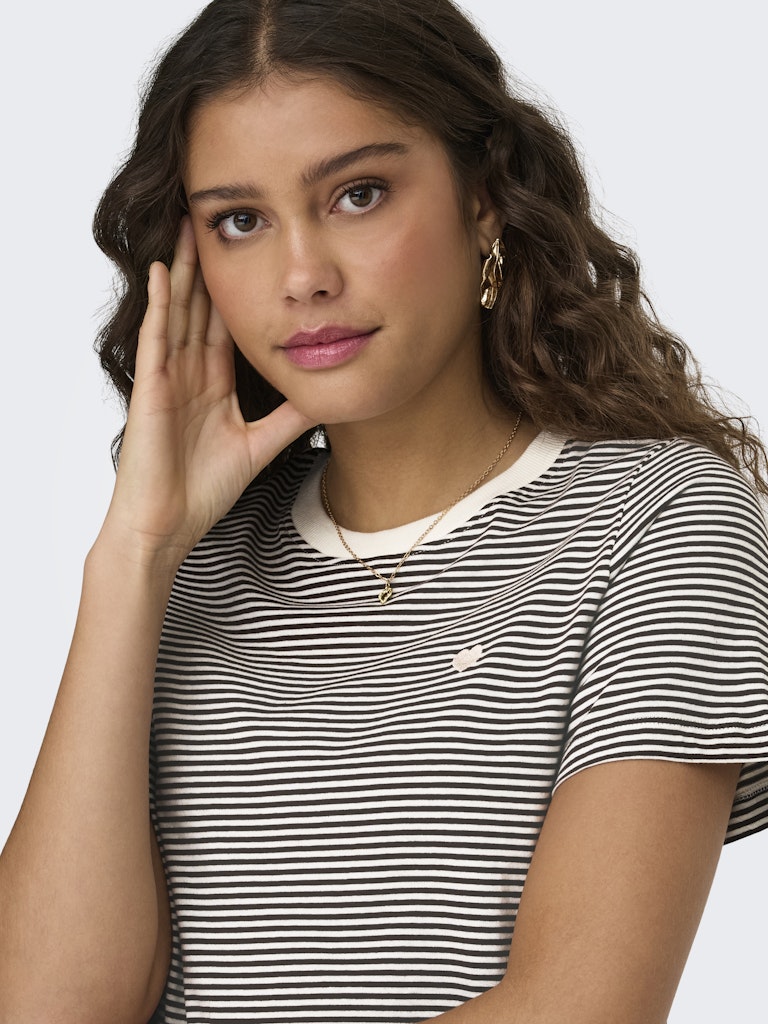 JDYPISA TEE STRIPE BROWN TOPPE