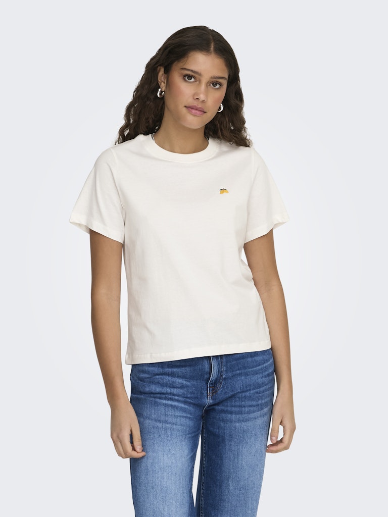 JDYPISA T-shirt Hvid med citronbroderi