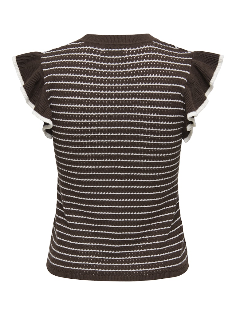 JDYCARICE FRILL PULLOVER KNIT CHOCOLATE BROWN