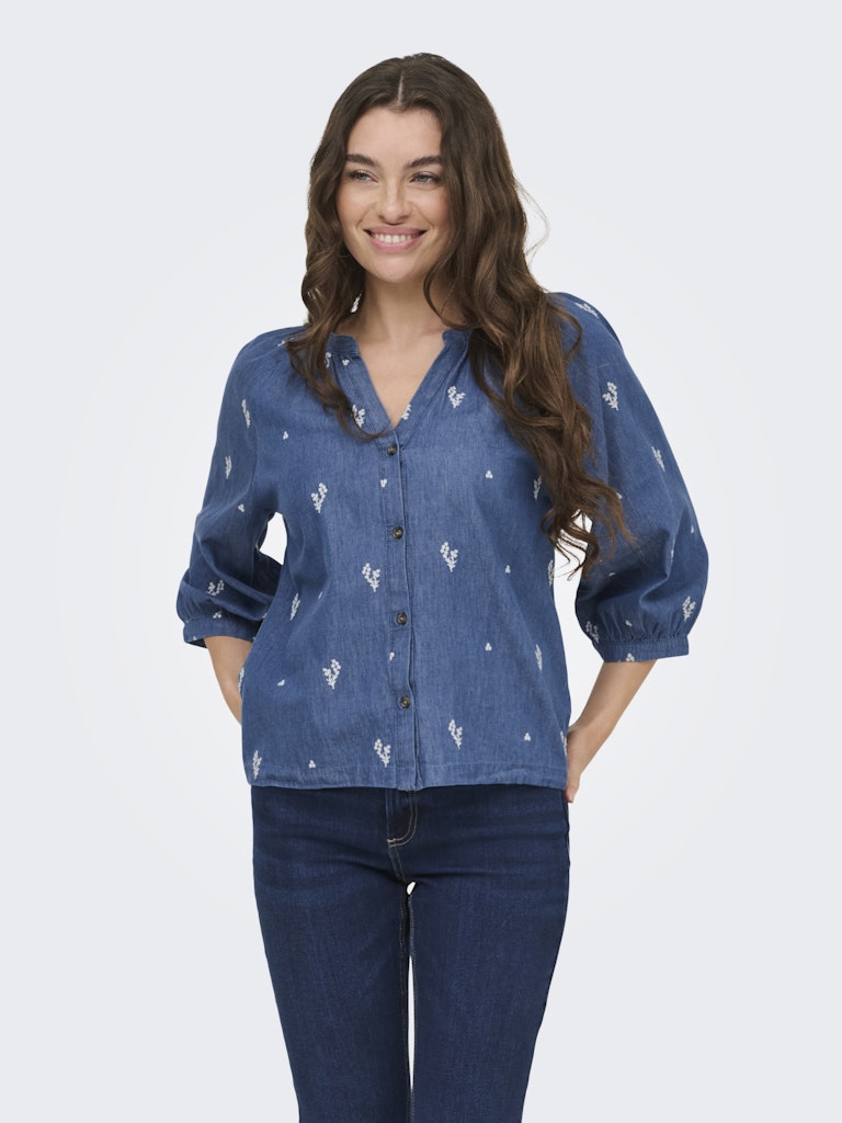 JDYKAI 3/4 SHIRT LIGHT BLUE DENIM