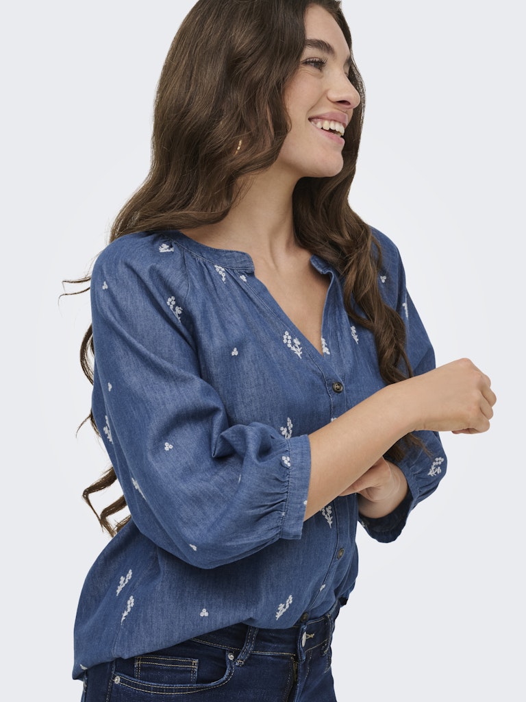 JDYKAI 3/4 SHIRT LIGHT BLUE DENIM