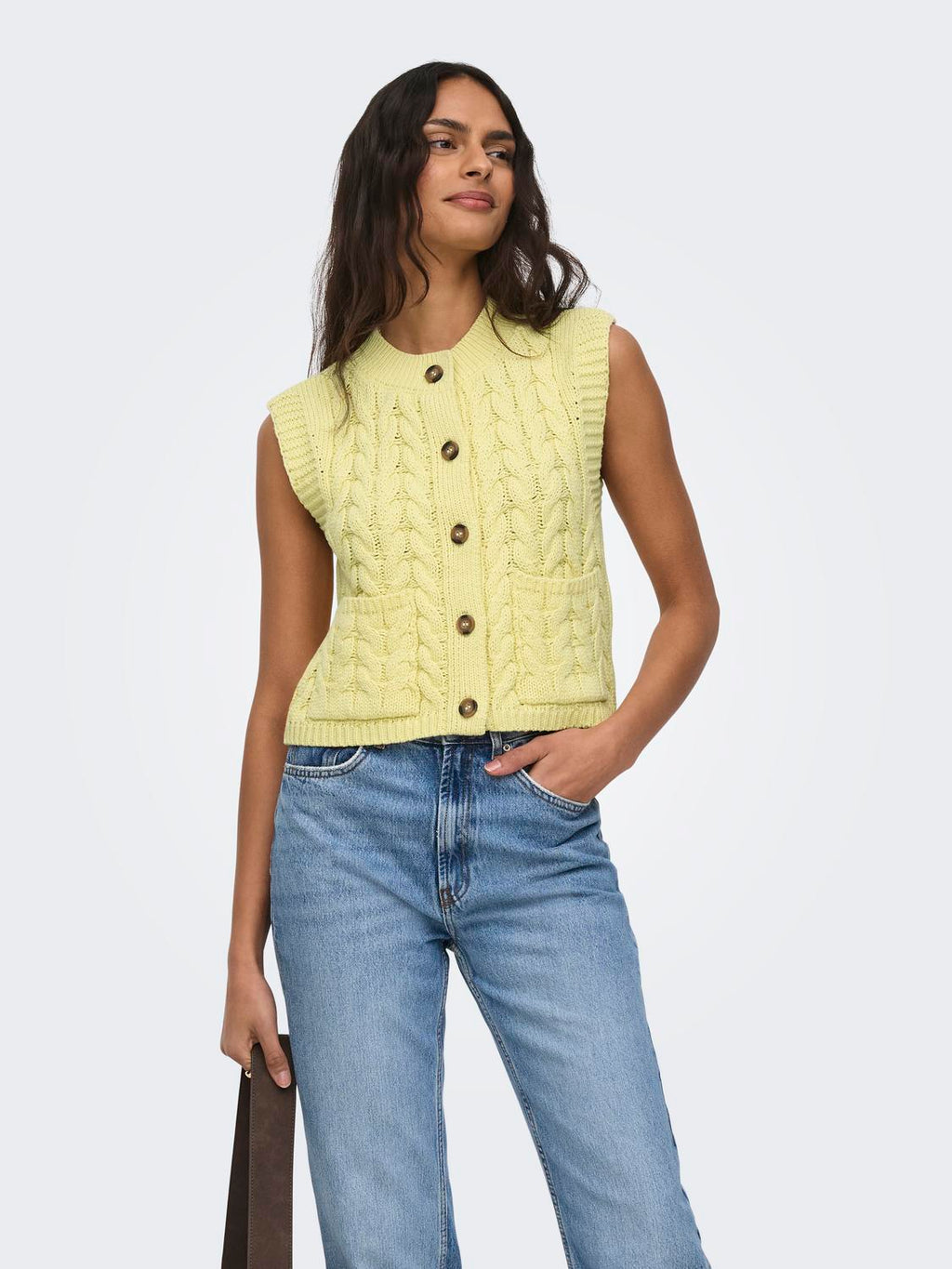 JDYANNALISE CABEL VEST LYS GUL